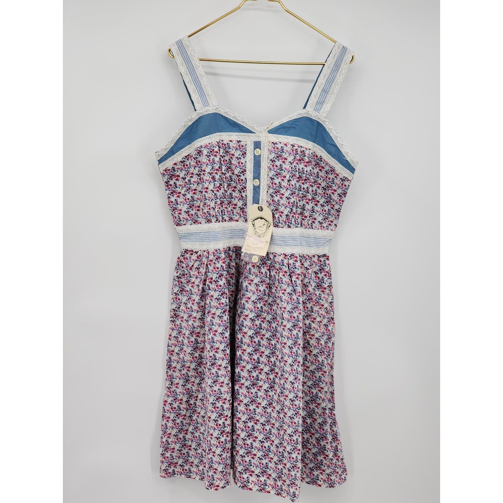 Anthropologie Knitted Dove Floral Cottagecore Fit and Flare Dress Size XL NWT